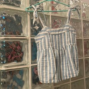 Light blue and white striped shoulder tie top from Old Navy